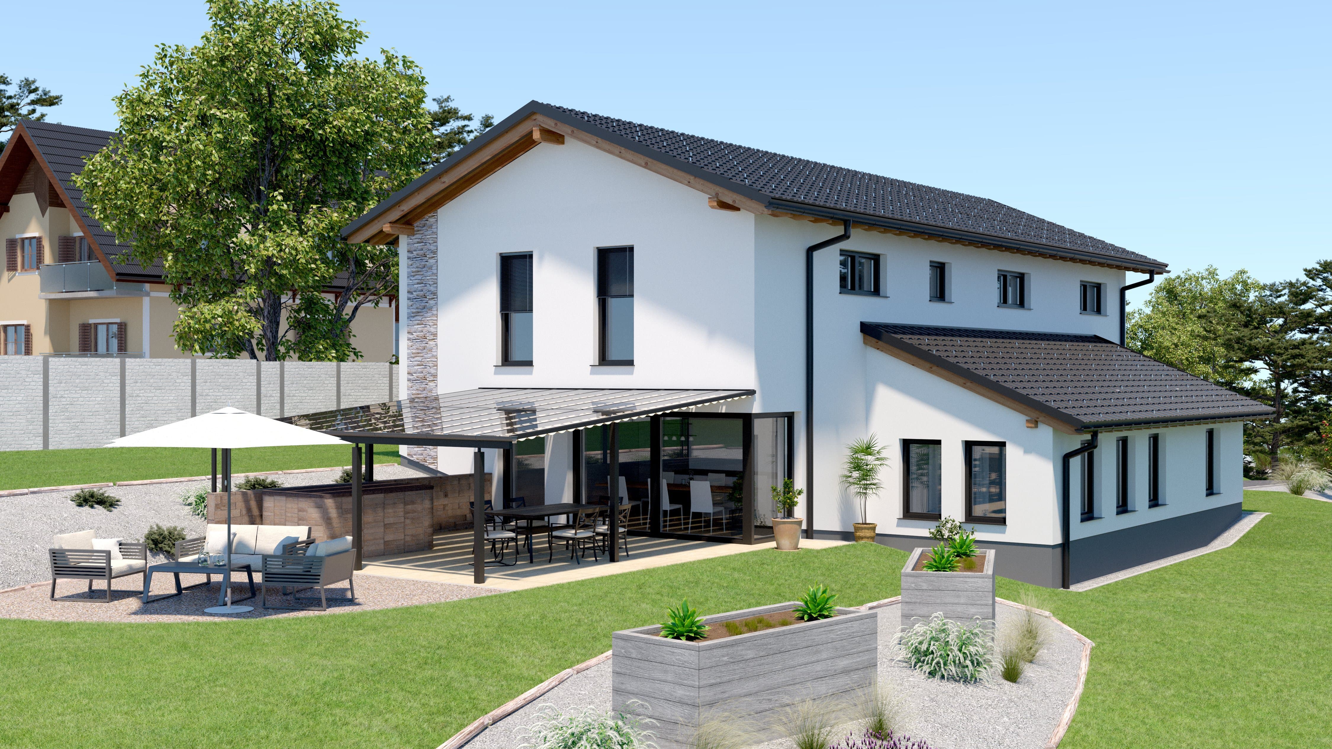 Haus Fassade 3D Planen - virtuelle Raumgestaltung